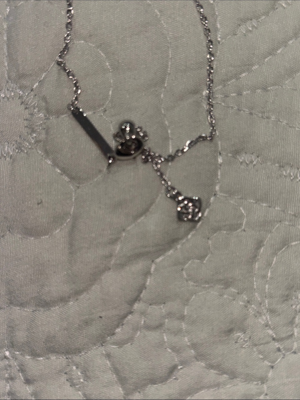 Kendra Scott Silver Necklace with Black-and-White Checkered Flags Pendant - Picture 4 of 6